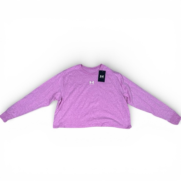 Under Armour Cropped Long Sleeve Tee Pink Size XS - Picture 2 of 6